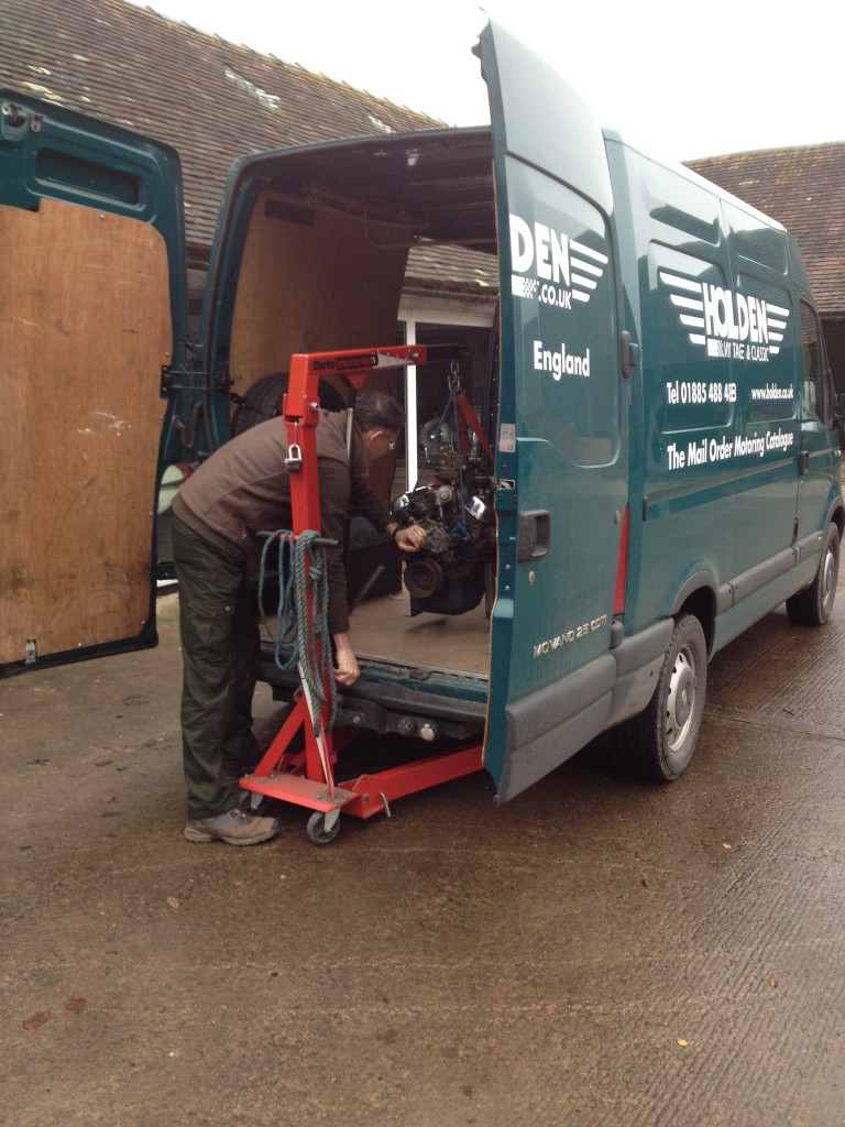 Loading the engine onto the HVC van